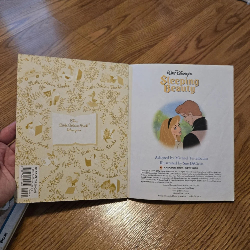 Walt Disney's Sleeping Beauty Book Hardcover Vintage Little Golden Book Princess